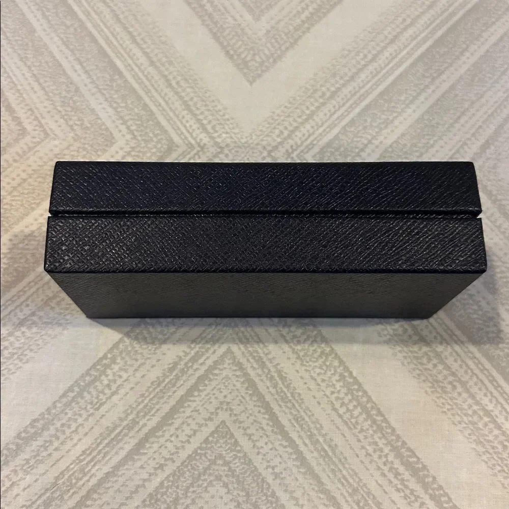 Prada Textured Small Black Rectangular Sunglasses Box